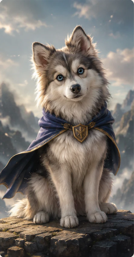 Example fantasy-styled husky puppy