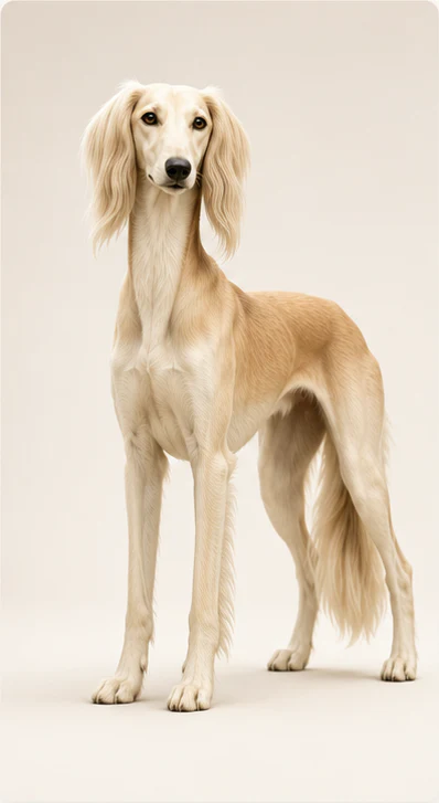 Example digital double of the light-coloured saluki